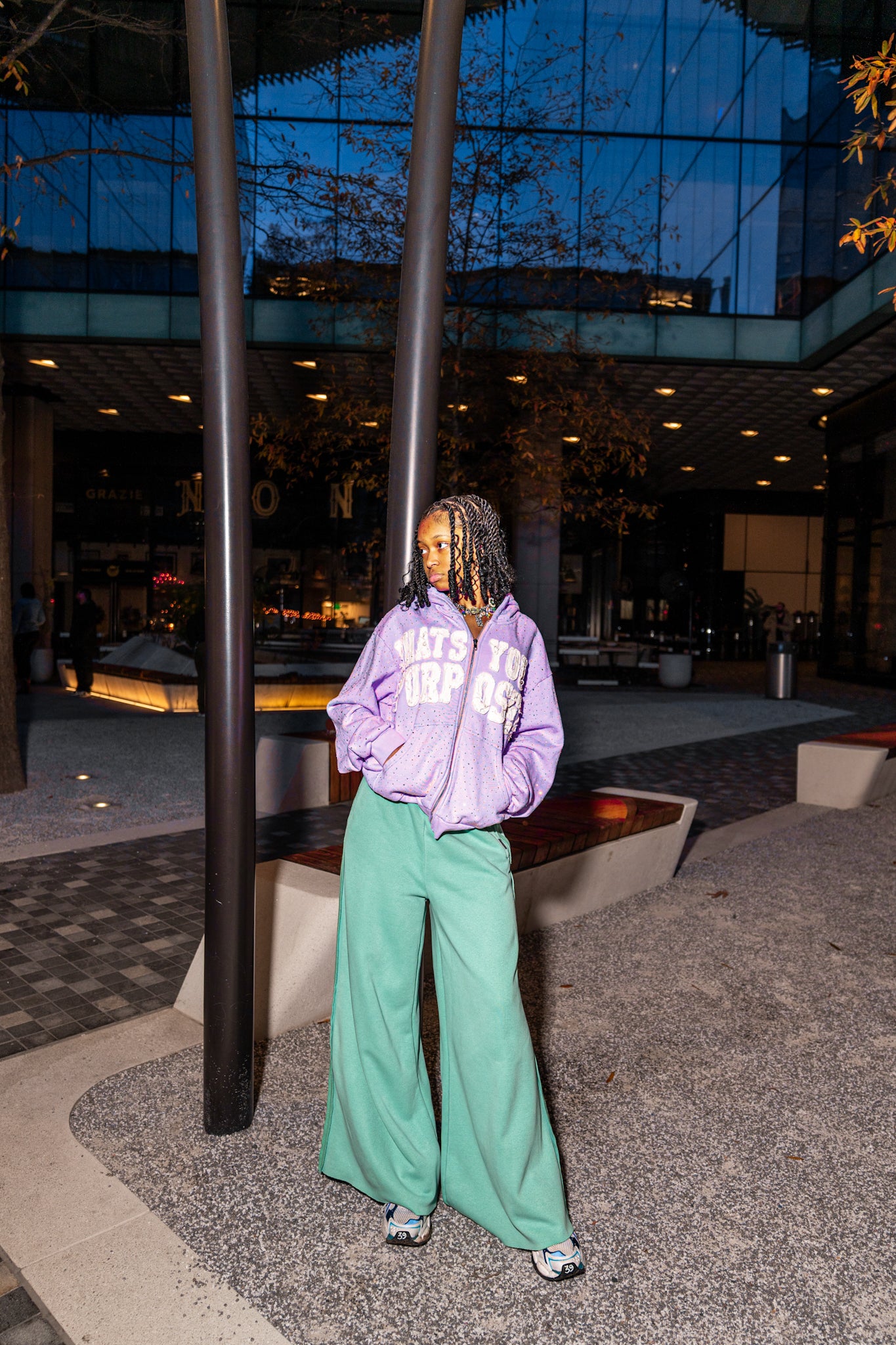 “Whats Your Purpose?” - Zip Up Hoodie (Lavender)