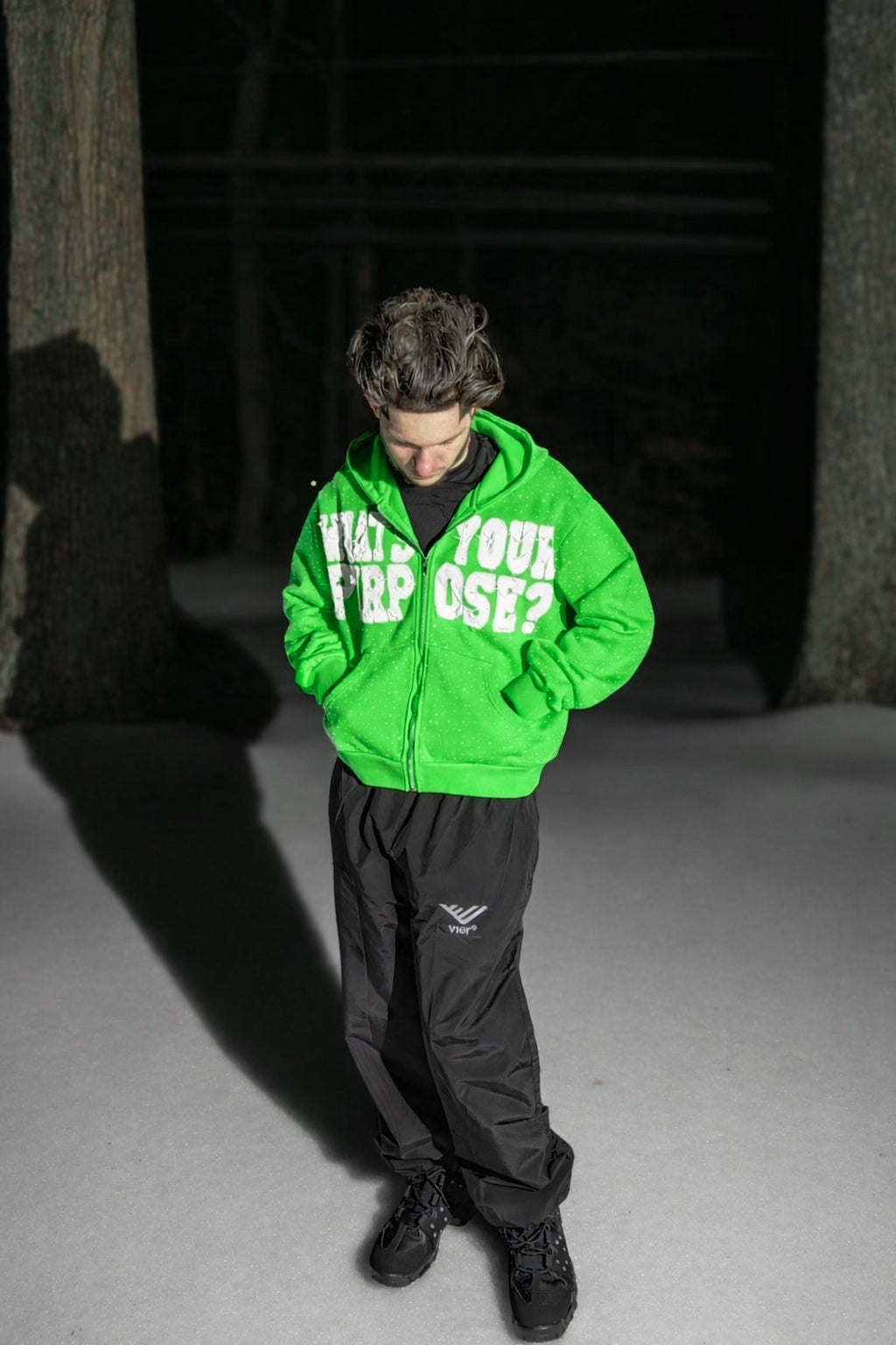 “What’s Your Purpose?” - Zip Up Hoodie (Green)