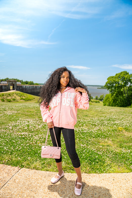 “What’s Your Purpose?” - Zip Up Hoodie (Pink)